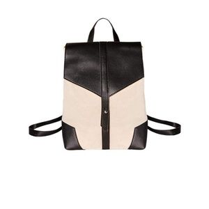 DEUX LUX ivory canvas backpack with black accents